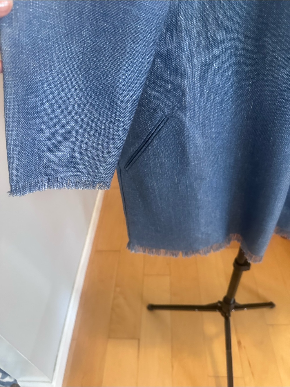 Tuckernuck Blue Linen Blend Raw Hem Tunic Dress. Womens size XL - Picture 11 of 12